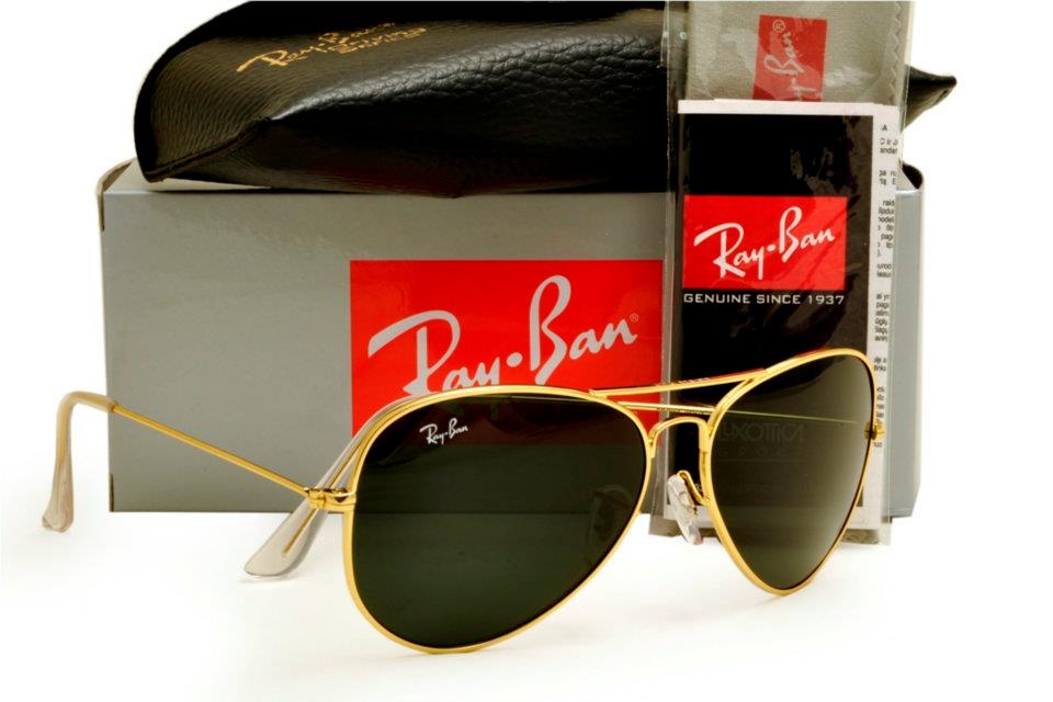 ray ban aviator sunglasses gold frame black lenses